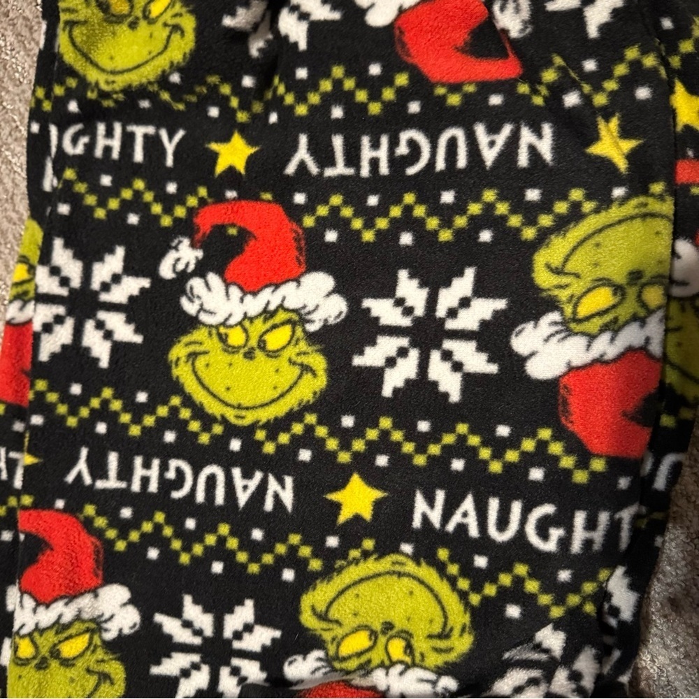 The Grinch “Merry Whatever” Sleep Tee Shirt and Pajama Pant Set Mens Medium - Picture 3 of 6